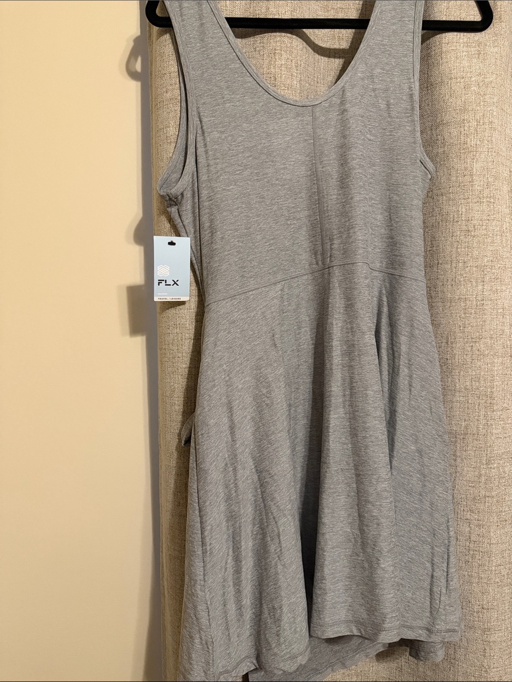 NWT- FLX Women’s Sleeveless Knot-Detail Gray Dress XL - Picture 4 of 4